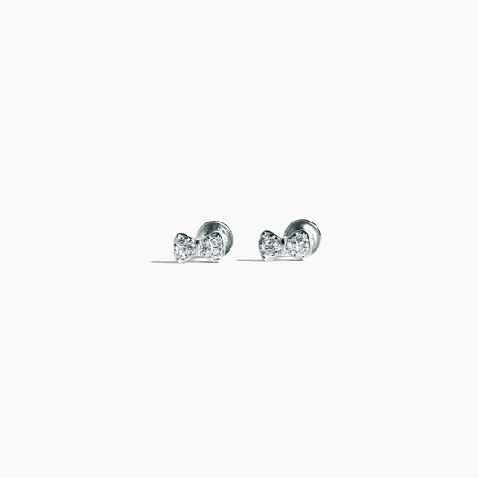 Cute Bow 925 Sterling Silver Studs Earring