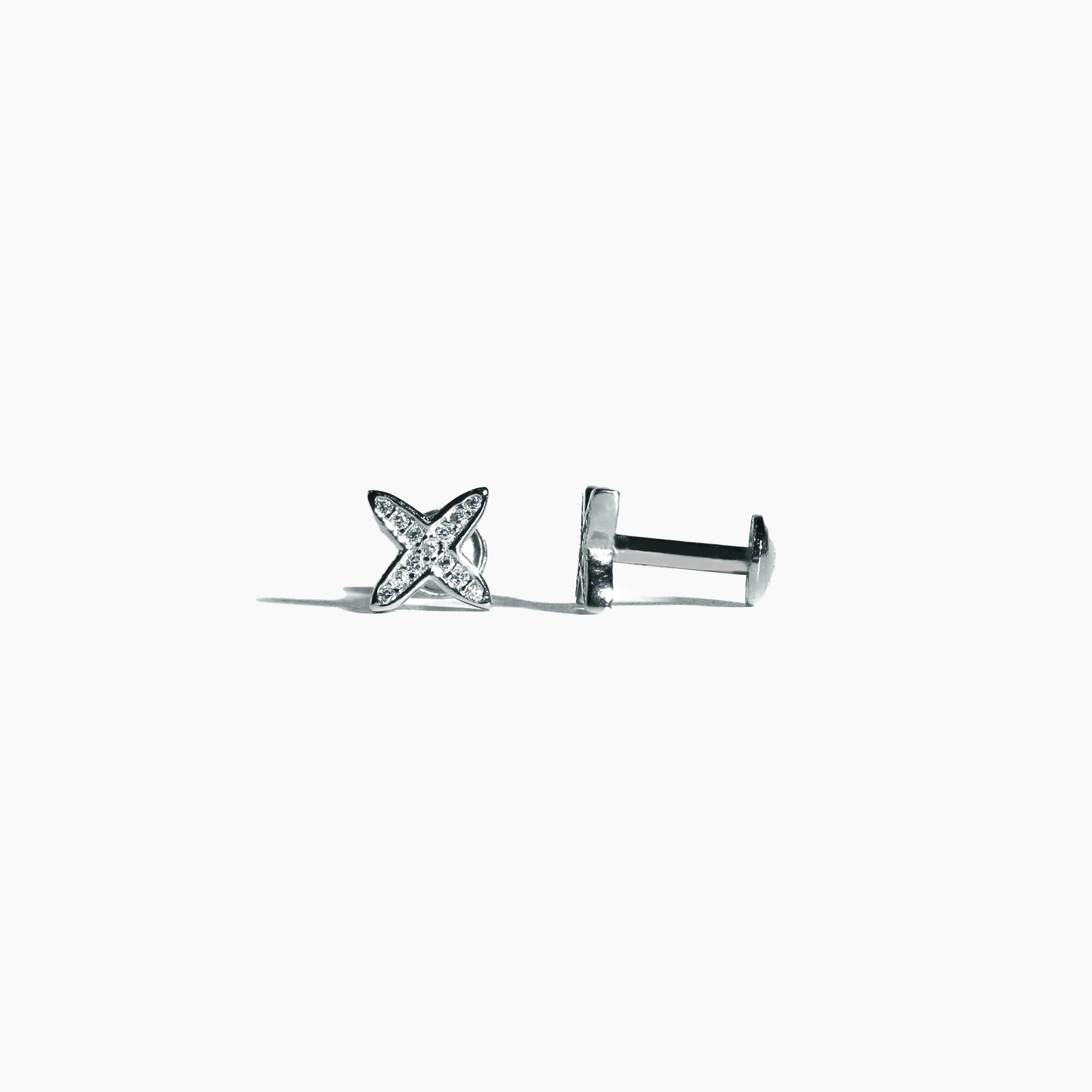 X Shaped 925 Sterling Silver Studs